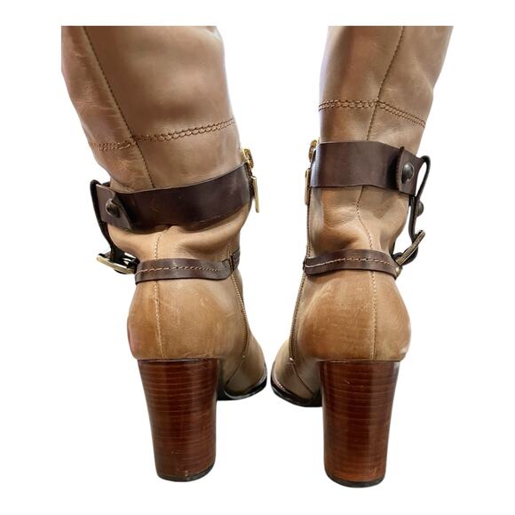 ATAKOY Tall Riding Leather Boot Brown Knee High Wool Lining Turkey EU 38 7.5 EUC - Picture 8 of 14